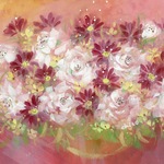 「Lovely flowers」水彩原画A4
