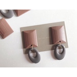 brown square wood × grey