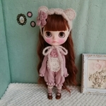 ブライスアウトフィットセット 🍎041 クマちゃんロンパースセット*ｽﾓｰｷｰﾋﾟﾝｸ*② ＊blythe outfit