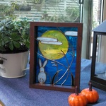 グラスアート(月とうさぎ)