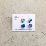 stone earrings(樹脂ノンホール/4粒セット)