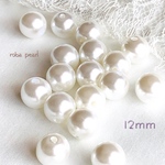 国産【約40粒】パール  12mm 穴あき  貫通