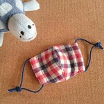 【アウトレット】New!!☆mini赤ちゃんマスク☆飛行シリーズ×赤ネイビーチェック