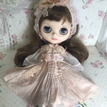 vanilleさまご予約専用「ミッシェル2」（ナチュラル&クラシカル）アンチーク風コットンドレス、ヘアバンドの２点セット
