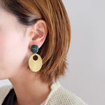 【1点のみ・訳あり】【 chimie vintage-995 】ヴィンテージグリーンとUSA真鍮のジュエリー