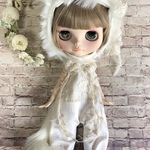 1340 白猫さんの snow white ロンパース typeD Blythe ブライス アウトフィット
