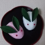 ちりめん細工  雪うさぎ  置き物