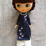 （再販）ブライス服★手刺繍のアオザイとネックレス★民族衣装