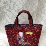 ミニランチトート⁑赤薔薇xペイズリー猫