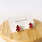 こっくりボルドーのしずくピアス[イヤリング変更可]
