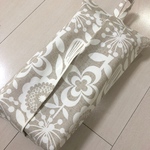 ボックスティッシュケース ☆レトロフラワー ナチュラルベージュ