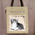 A４すっぽり　縦長トートバッグ　子猫ちゃん