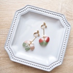 pink × green petal イヤリング/ピアス