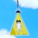 アクリルキーホルダー　UFOに連れて行かれる猫