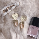 girly heart and ribbon earring