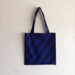 おおきめBAG  ななめストライプ×BLUE