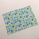 25×35 ランチマット☆女の子 ブルー系ハート