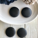 【32mm 4個】レザー調 カボション くるみボタン◇ブラック◇