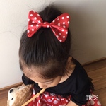 【TRES】ガーリードット  リボンヘアゴム