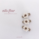 2019a/w mila fleur hair clip ナチュラル 花 ヘアクリップ ベビー キッズ 