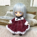 【オビツ11 服】フリルたっぷりお嬢さんワンピ レッド