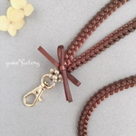 金の実　リボンレイ　ネックストラップ　チョコ×チョコカラー　茶色×こげ茶   