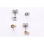 送料無料 50個 ピアスパーツ チタンピアス 半円4mm カン付き M533-G