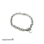 ステンレス製 4面カット小豆チェーンブレスレット 幅6mm