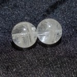 天然石ビーズ　ファントムクォーツ　8.5ミリ　2個
