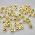 金属パーツ　ロンデル　円盤　金　ゴールド　100個　6mm[4582434308809]