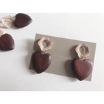 brown wood heart pierce