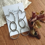 シルバーハートのチェーンピアス ／イヤリング