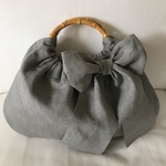 【booflulla 様専用です】大人可愛い＊ふんわり大きめリボンのバンブーバッグ