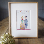 (似顔絵)ウエルカムボード／結婚の祝いに