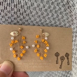 【再販】NEW 小枝のワイヤーピアス♪金木犀風2/イヤリング/樹脂フック