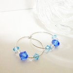 夏 アクアマリン&サファイヤsピアス３