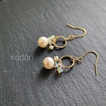 [再販]数量限定 オパール×淡水パールの上品ピアス/イヤリング