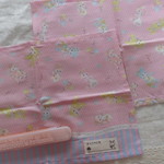 2枚★入園★ナフキン☆25×35☆くま&犬★女の子★ピンク★おやつマット