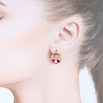 ルビーカラースワロのイヤリング、ピアス