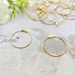 【内径3cm：30個】ゴールド  金具付きフープピアス  ピアスパーツ  金属パーツ♡ #40405