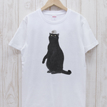 のっけるクロネコTee　ハリネズミ（ホワイト） / R019-T-WH