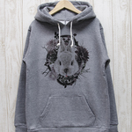 ronronRABIT パーカー　Flower Frame（ヘザーグレー） / R033-P-GR