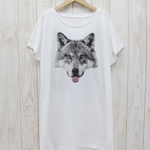 ronronWOLF ワンピースTee　Beh（ホワイト） / RPT021-WH