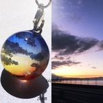 雲レジン  別府湾の夕焼け空 キーホルダー