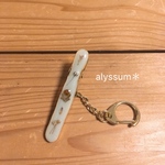 dry flower  green key clip gold/ドライフラワー レジン