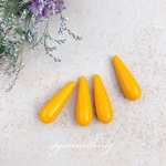 ヴィンテージ ビーズ vintage beads ロングドロップ こっくりイエロー  10×30mm 4個入り