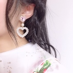 ときめきハートイヤリング【ピアス変更可】_パステルピンク