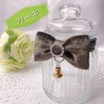 🎀ベロアのキラキラリボン首輪🎀(カーキ)