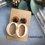 べっ甲×アクリル大振りピアス
