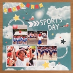 スクラップブッキング  12インチ完成品  SPORTS DAY